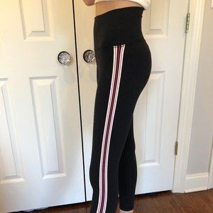 Black Aritzia leggings with stripe down side